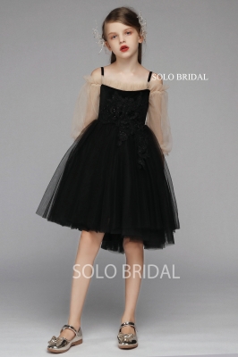 black tulle high low flower girl dress 5D7A6703
